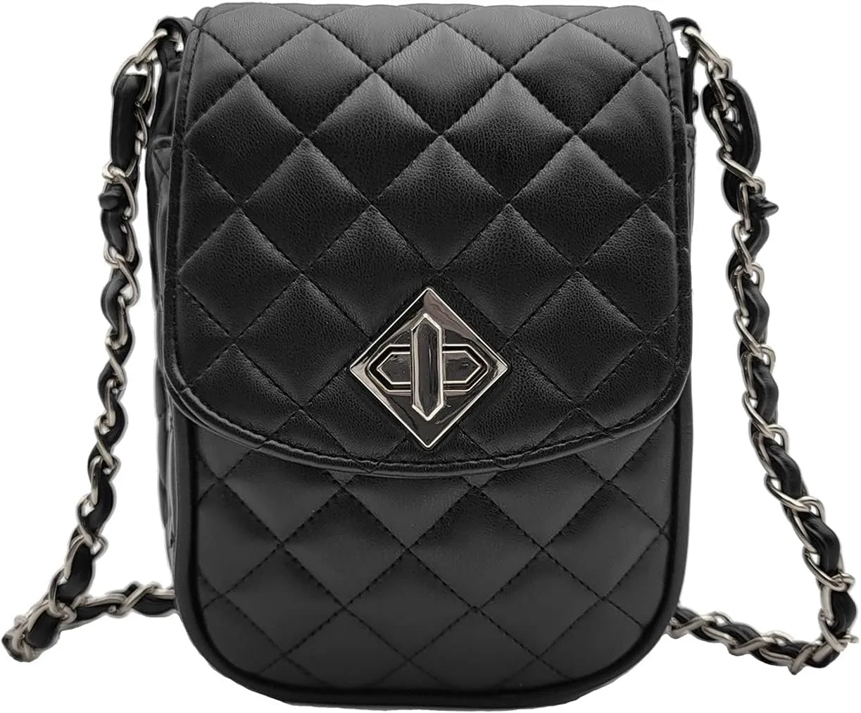 Phone Crossbody Bags for Women Small Vegan Leather Mini Shoulder Wallet Card Quilted Purse