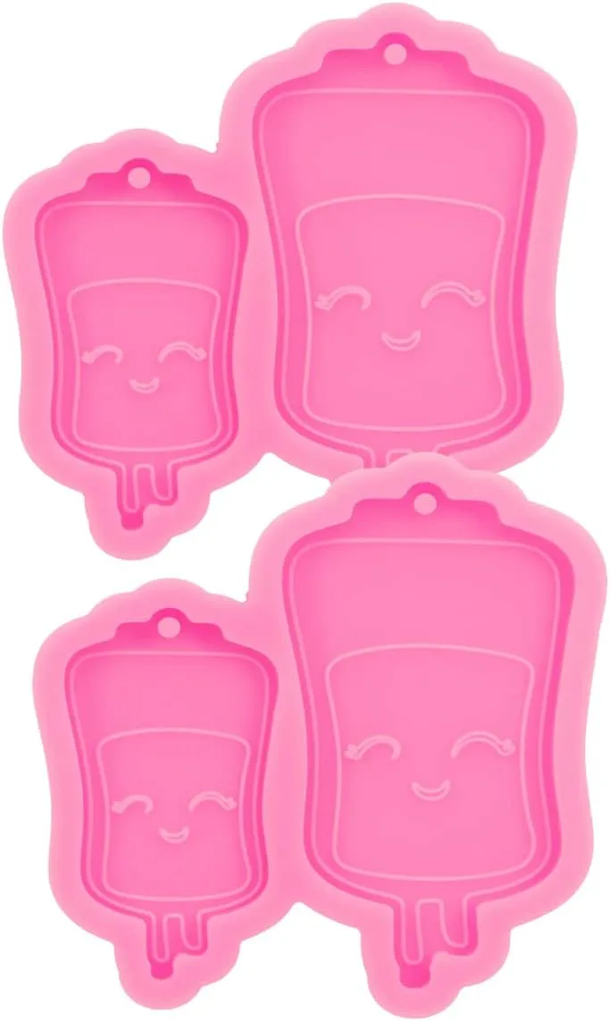 Phone Grip Mold Saline Bags Mould, 2pc Silicone Molds DIY Epoxy Resin for Badge Reel
