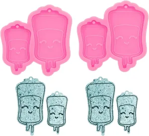 Phone Grip Mold Saline Bags Mould, 2pc Silicone Molds DIY Epoxy Resin for Badge Reel