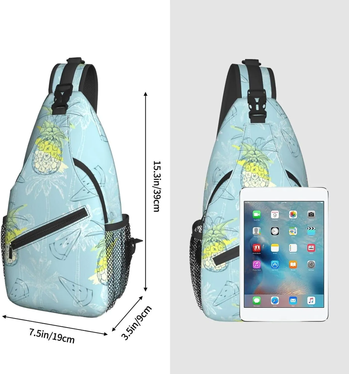 Pink Marble Sling Bag Unisex Crossbody Backpack Travel Hiking Casual Chest Bags Lightweight Fashion Chest Daypack