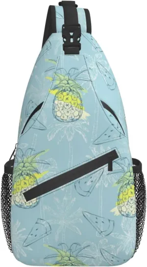 Pink Marble Sling Bag Unisex Crossbody Backpack Travel Hiking Casual Chest Bags Lightweight Fashion Chest Daypack