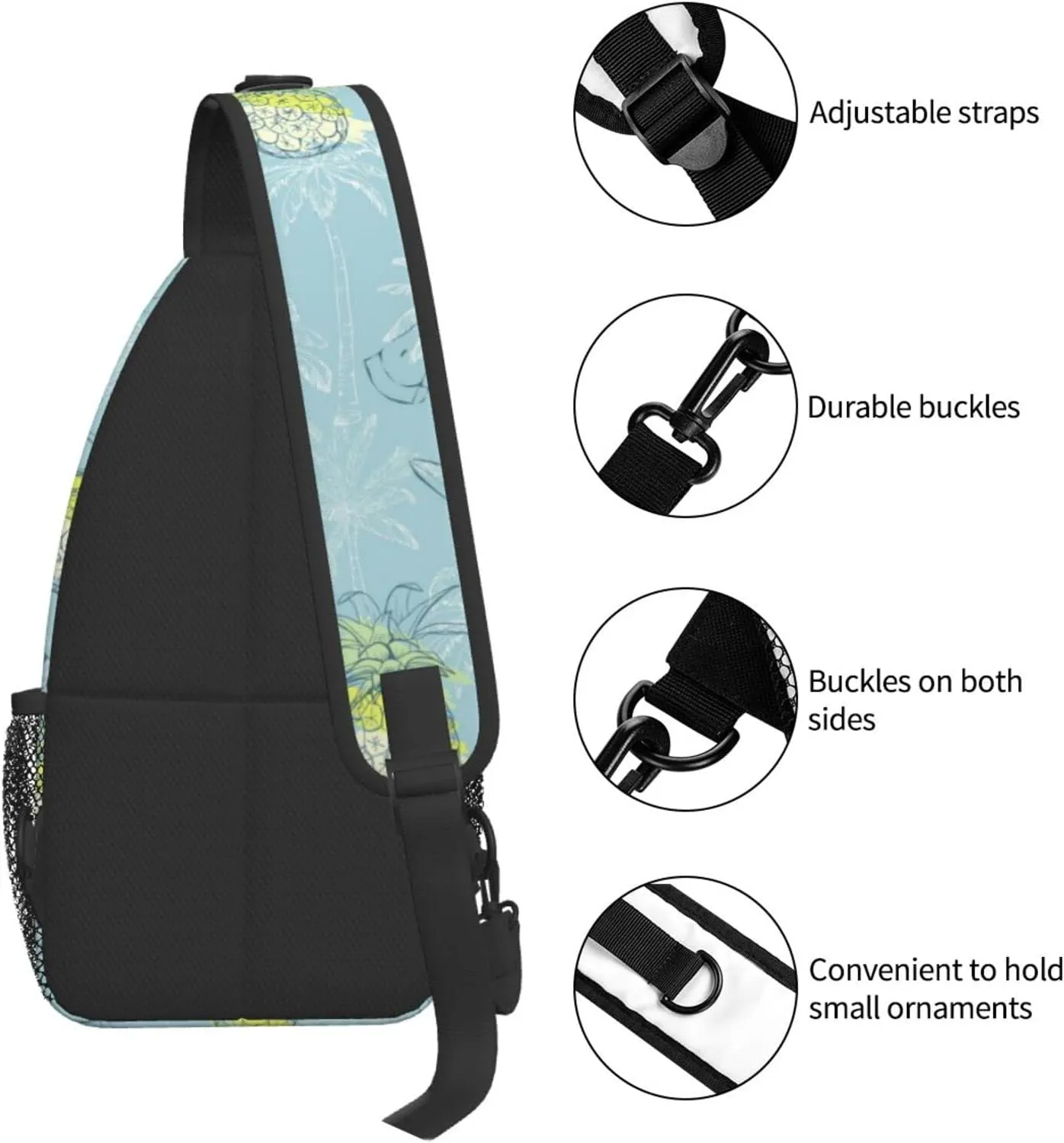 Pink Marble Sling Bag Unisex Crossbody Backpack Travel Hiking Casual Chest Bags Lightweight Fashion Chest Daypack