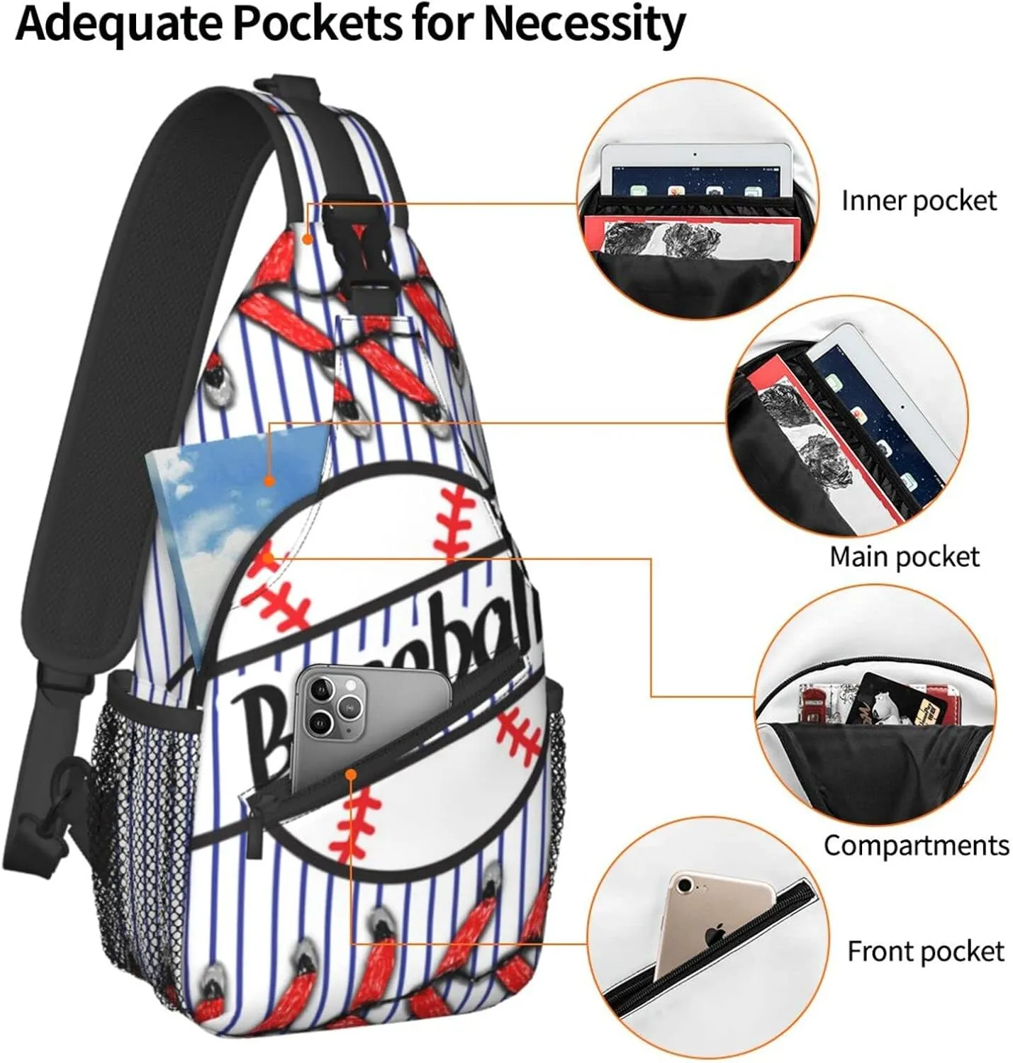 Pink Marble Sling Bag Unisex Crossbody Backpack Travel Hiking Casual Chest Bags Lightweight Fashion Chest Daypack