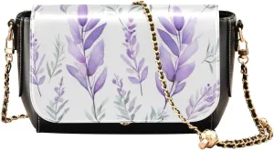 Pink Roses with Leaves Women's Shoulder Bag, Leather Crossbody Bags for Women
