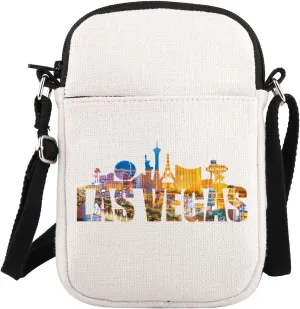 PLITI Las Vegas Crossbody Purse Las Vegas Souvenir Merch Casino Gift Vegas Vacation Travel Bag Las Vegas Trip Crossbody Bag