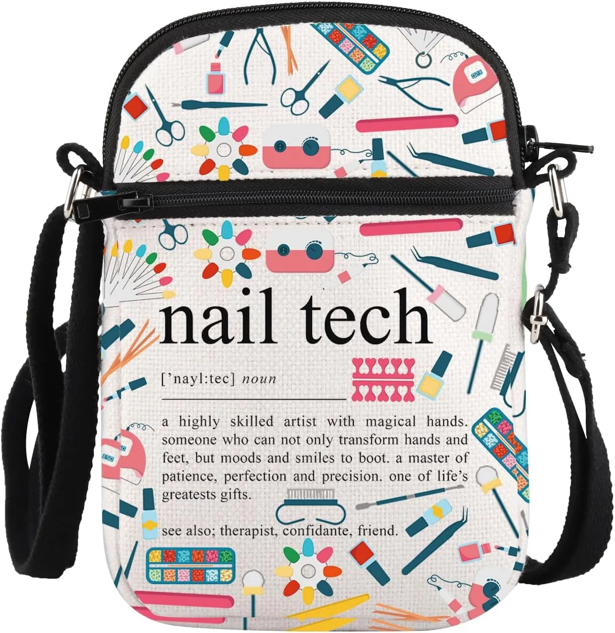 PLITI Nail Tech Gifts Nail Artist Birthday Gifts Nail Technician Gifts Nail Manicurist Gift Nail Stylist Crossbody Bag