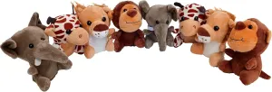 Plush Zoo Animals, Lion, Giraffe, Monkey & Elephant - Super Soft Plush (8 Piece Set)