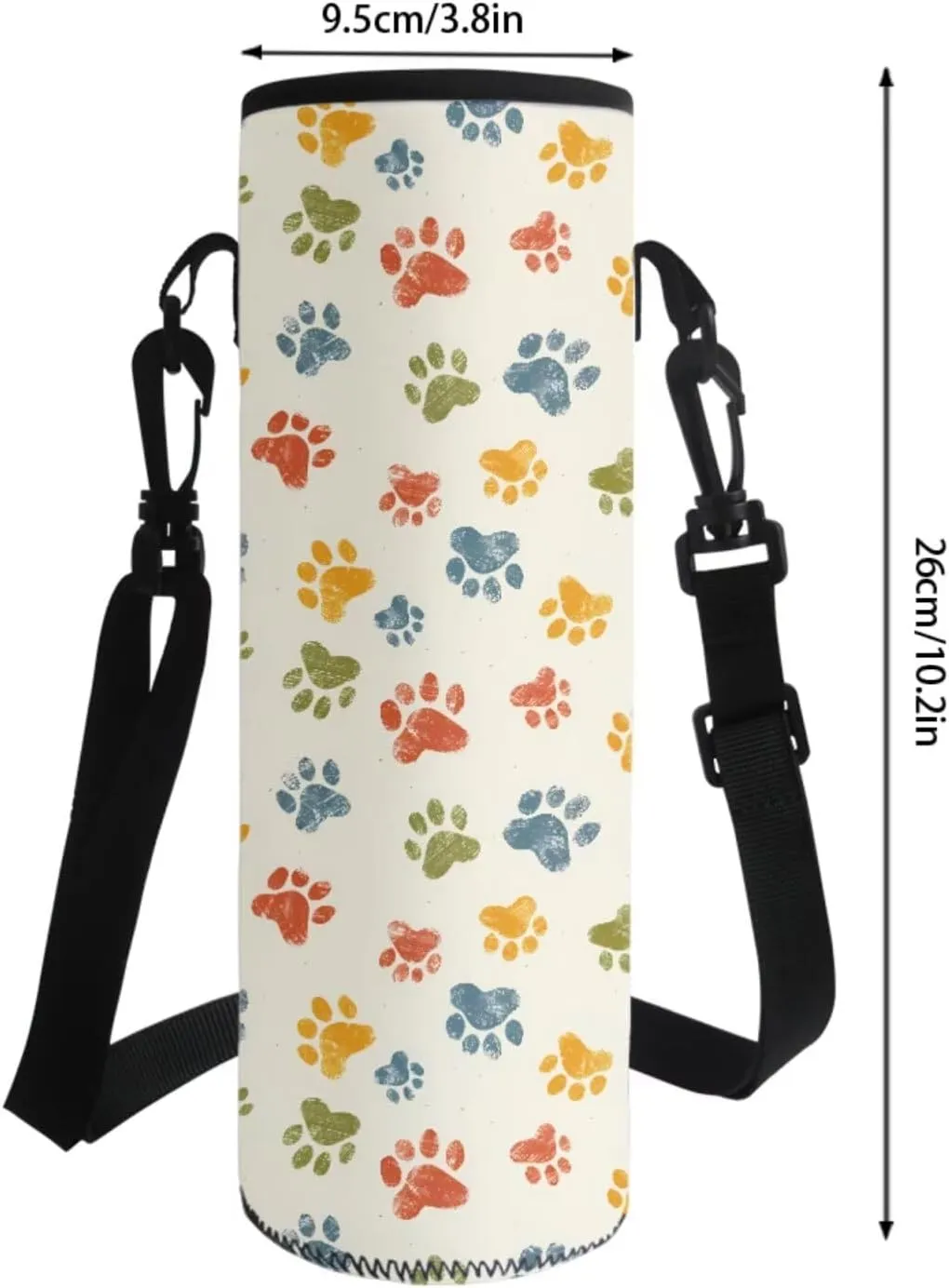Poceacles 4 PCS Backpack School Bag for Kids Girls Boys, Primary Junior Middle School Rucksack Lunch Bag Pencil Case Water Bottle Carrier for Children Students, Colourful Paw Print