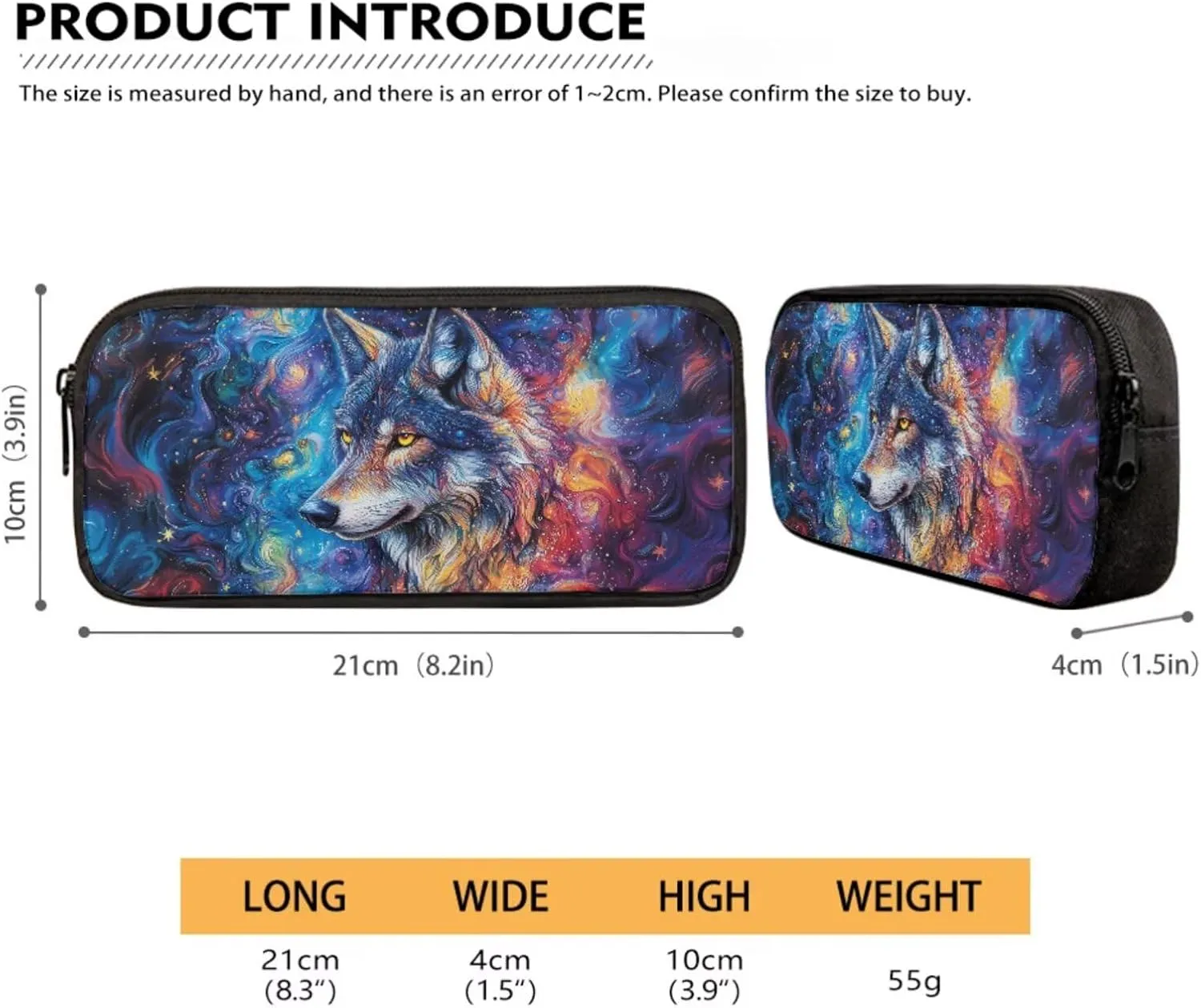 Poceacles 4 PCS Kids Backpack Set for School, Includes Schoolbag Insulated Lunch Bag Pencil Case Bottle Holder, Elementary Primary Junior Middle School Bags Bookbag, Abstract Galaxy Wolf