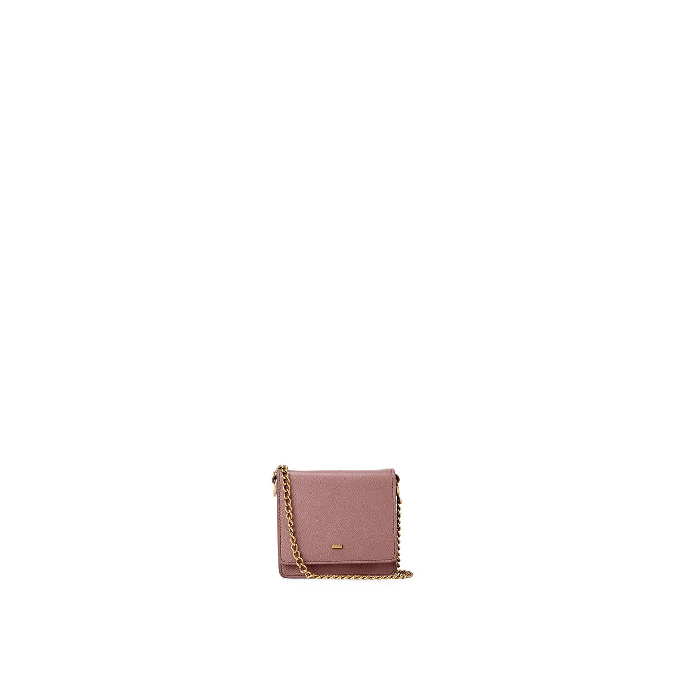 Pochette Chaîne - Saffiano Rose