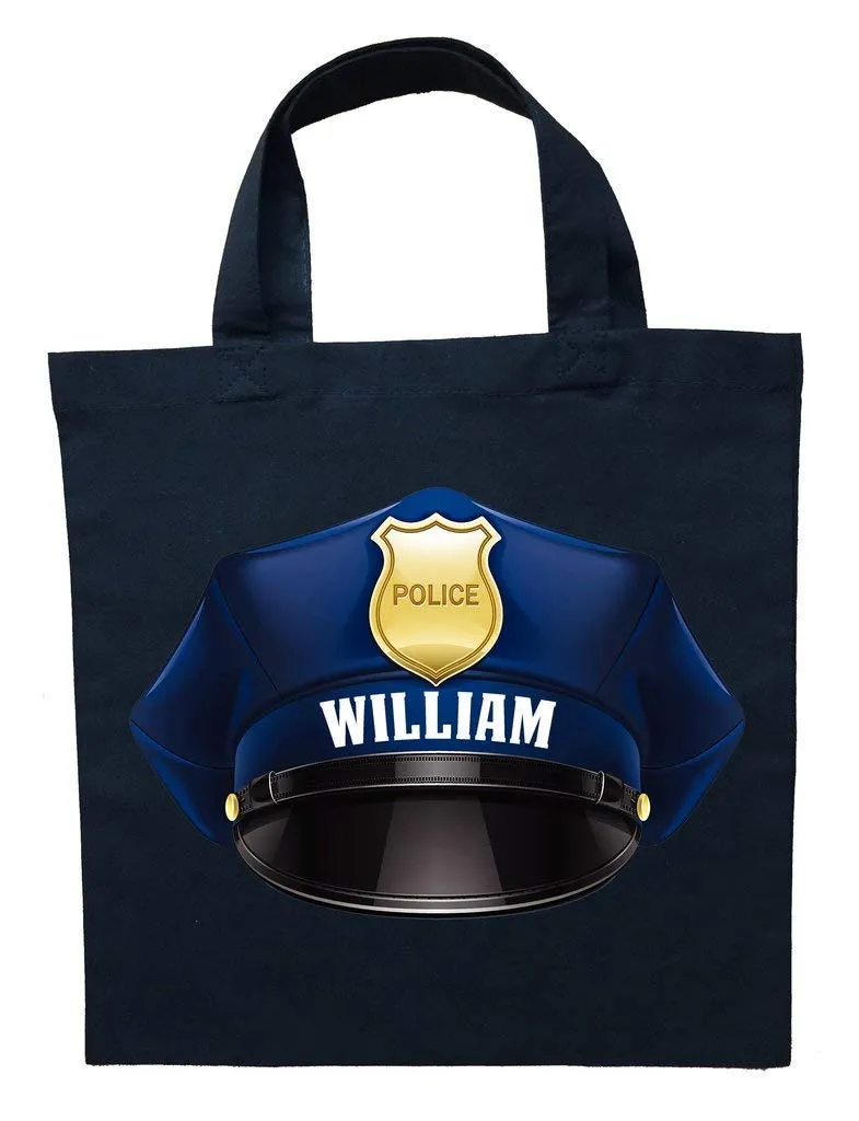 Policeman Trick or Treat Bag, Personalized Policeman Halloween Bag, Police Officer Loot Bag, Police Officer Trick or Treat Bag