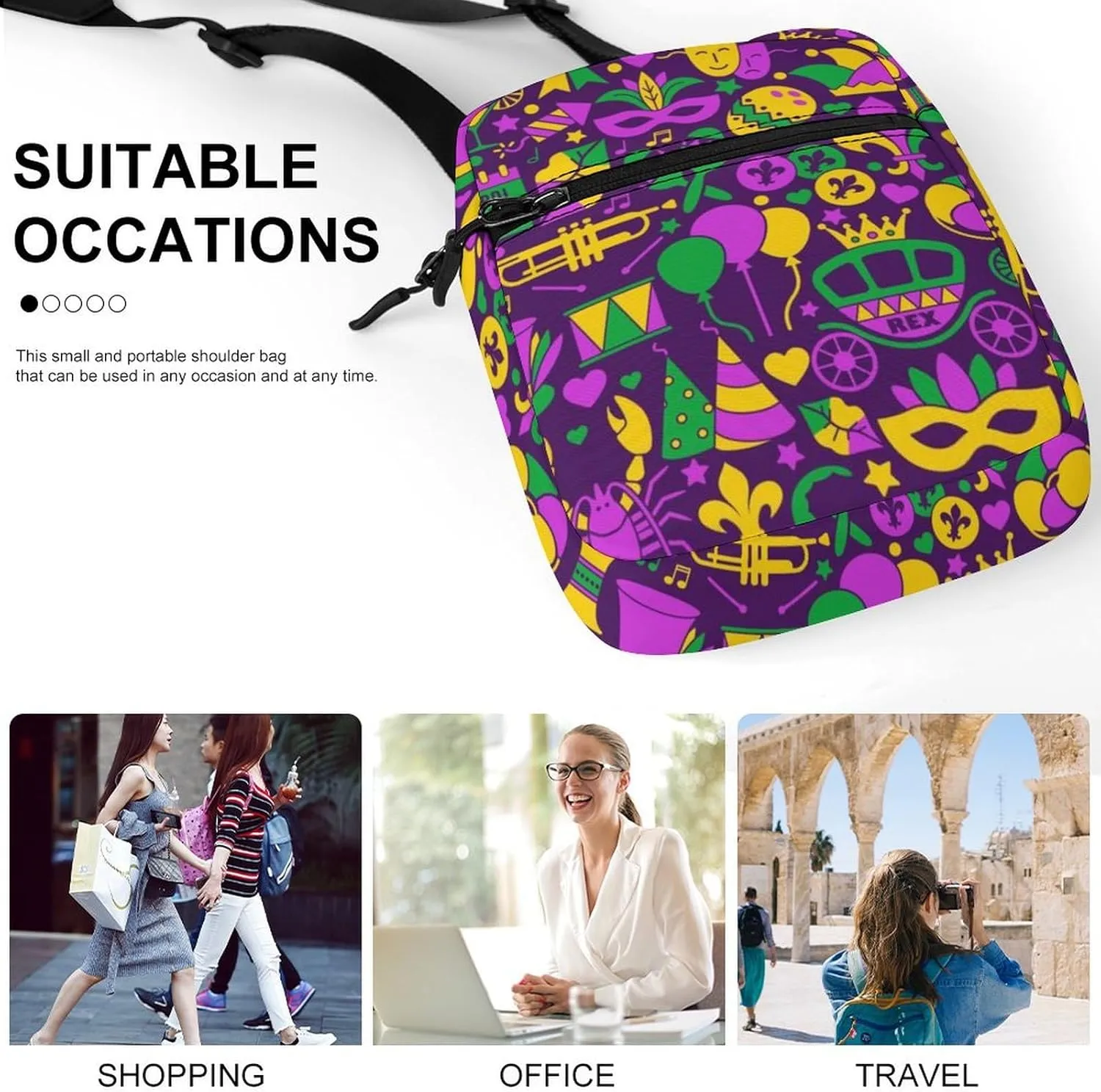 Portable Small Crossbody Bag for Women Men, Casual Mini Cell-phone Pouch Travel Shoulder Bag