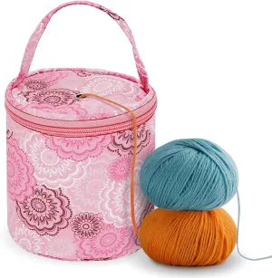 Portable Yarn Storage Bag - Pink Crochet Bag Organizer - Compact Yarn Holder for Crocheting and Knitting on The Go,Easy Yarn Bags for Crocheting - Perfect Gifts for Women and Crocheter