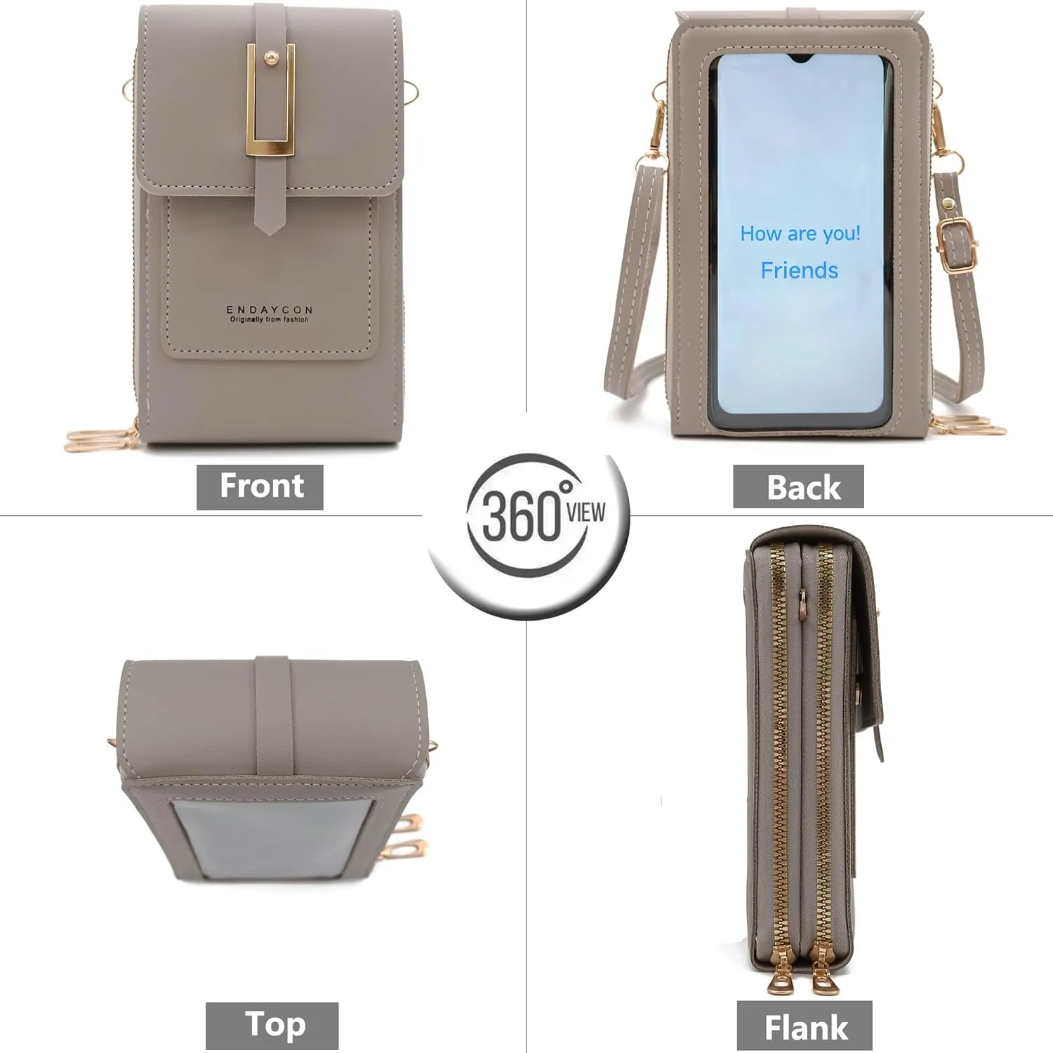 PORT&LOTUS Small Cell Cross Body Purses for Women Mini Shoulder Handbags Zipper Crossbody Bags