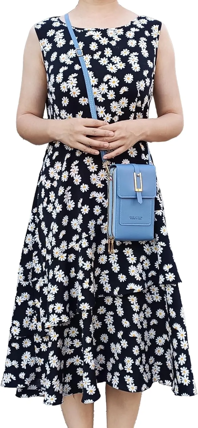 PORT&LOTUS Small Cell Cross Body Purses for Women Mini Shoulder Handbags Zipper Crossbody Bags