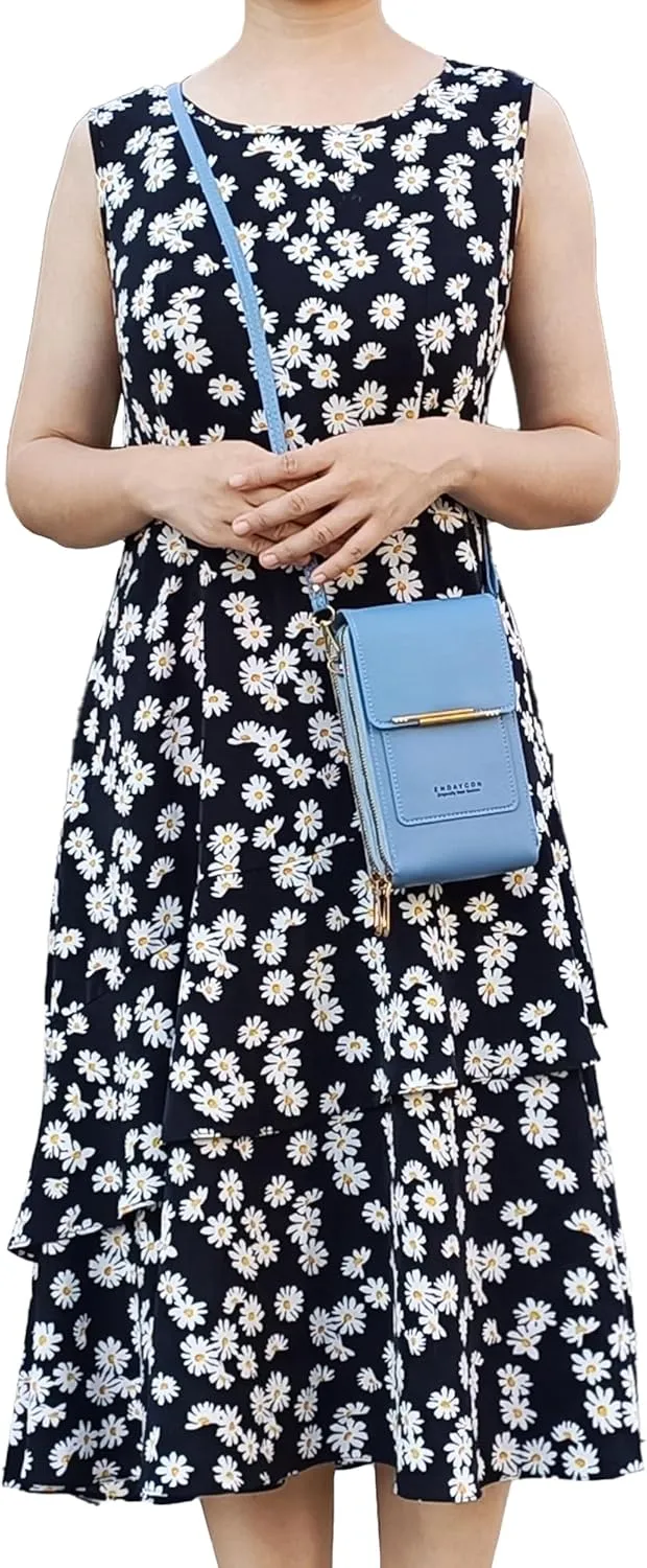 PORT&LOTUS Small Cell Cross Body Purses for Women Mini Shoulder Handbags Zipper Crossbody Bags
