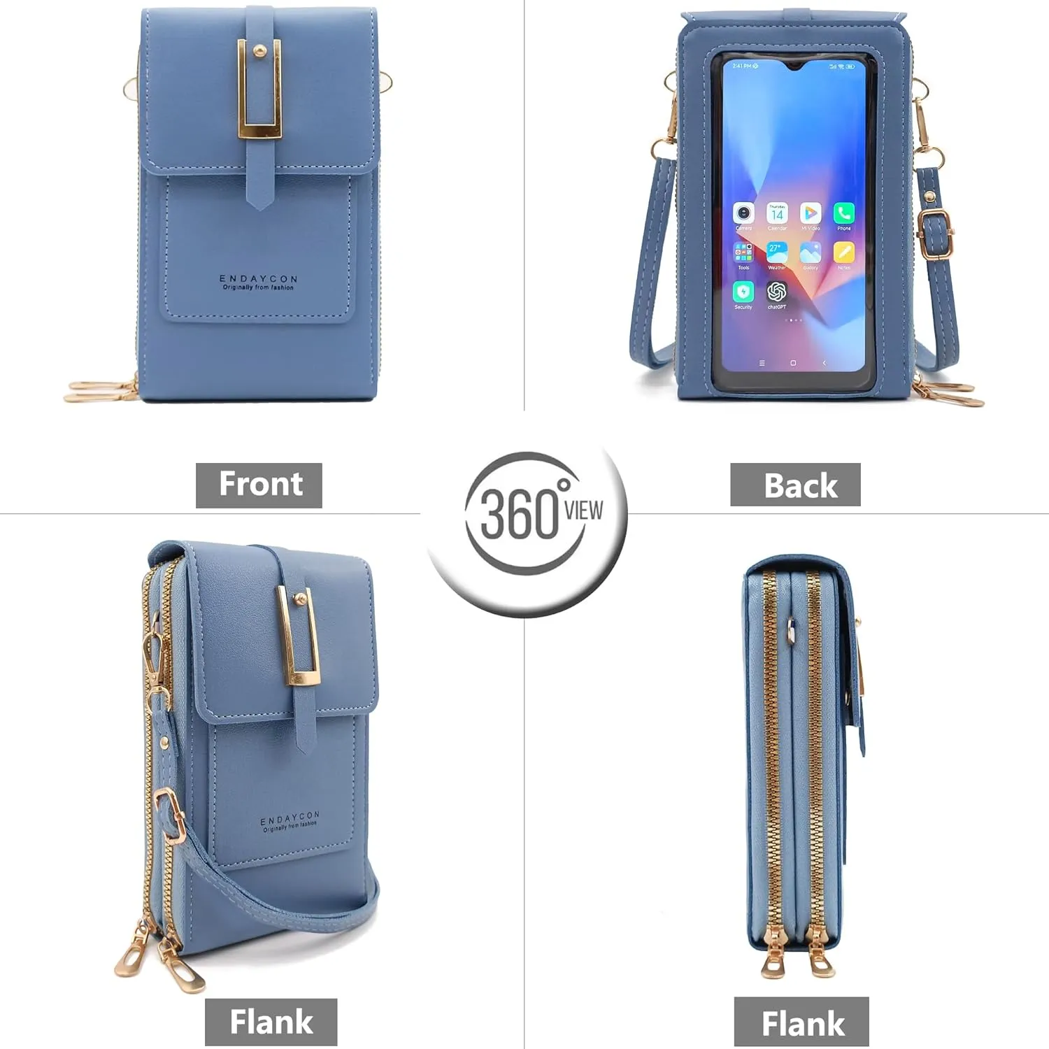 PORT&LOTUS Small Cell Cross Body Purses for Women Mini Shoulder Handbags Zipper Crossbody Bags