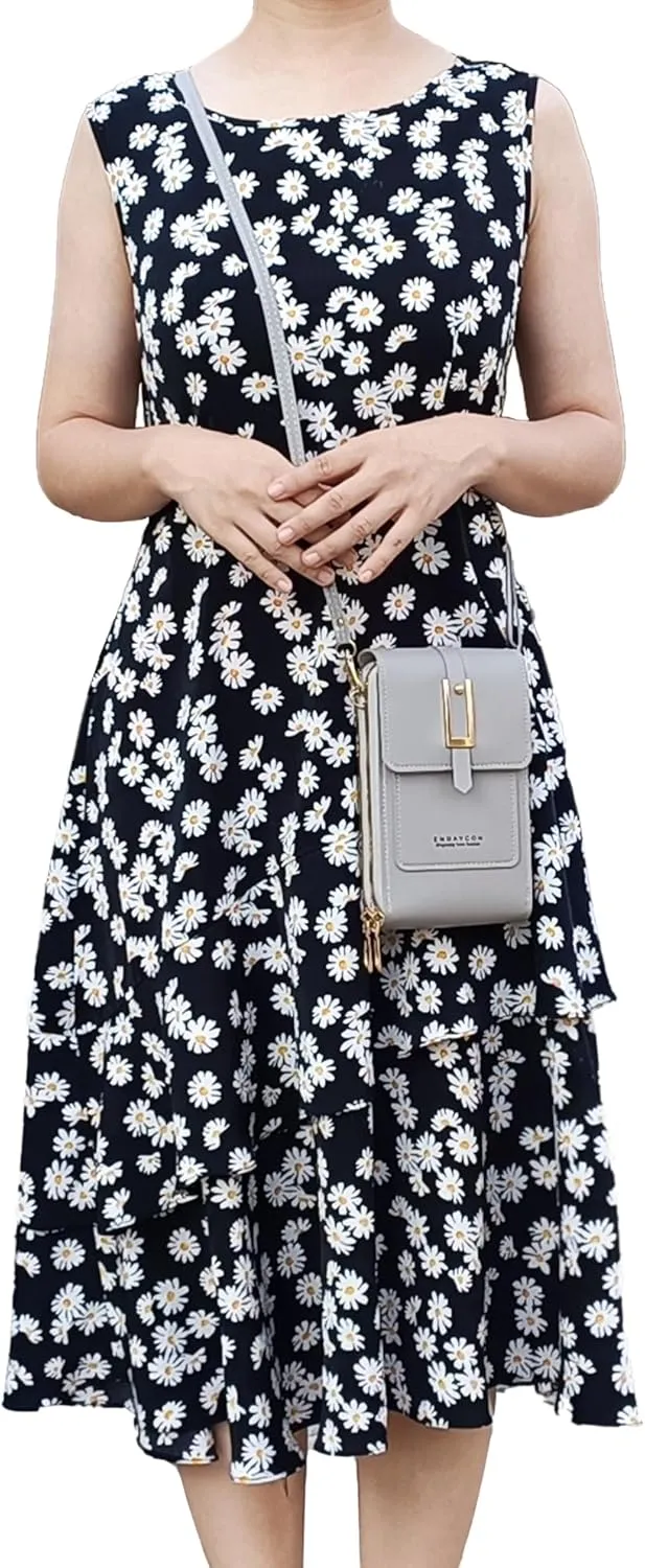 PORT&LOTUS Small Cell Cross Body Purses for Women Mini Shoulder Handbags Zipper Crossbody Bags