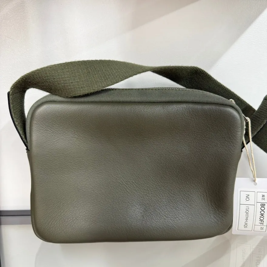 Preloved Loewe Canvas Leather Camera Crossbody UIQS in Olive Green Crossbody Bag
