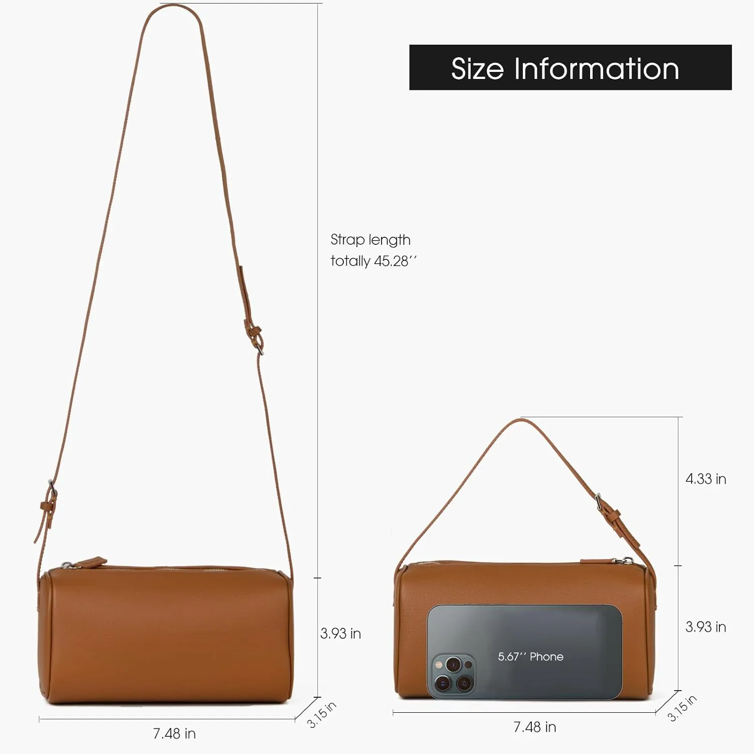 Premium Full-Grained Leather Crossbody Purses for Women, Hobo Bags for Women Crossbody with Adjustable Strap