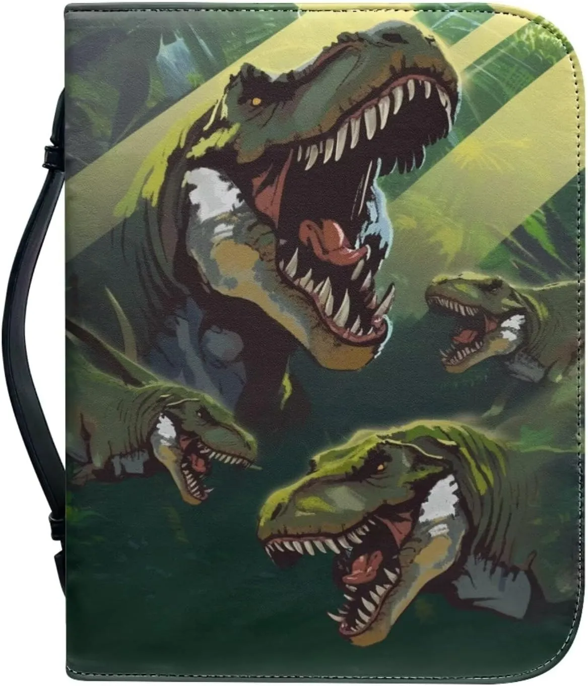PU Leather Bible Case Carrier Crossbody Bag, Dinosaur Pattern, M