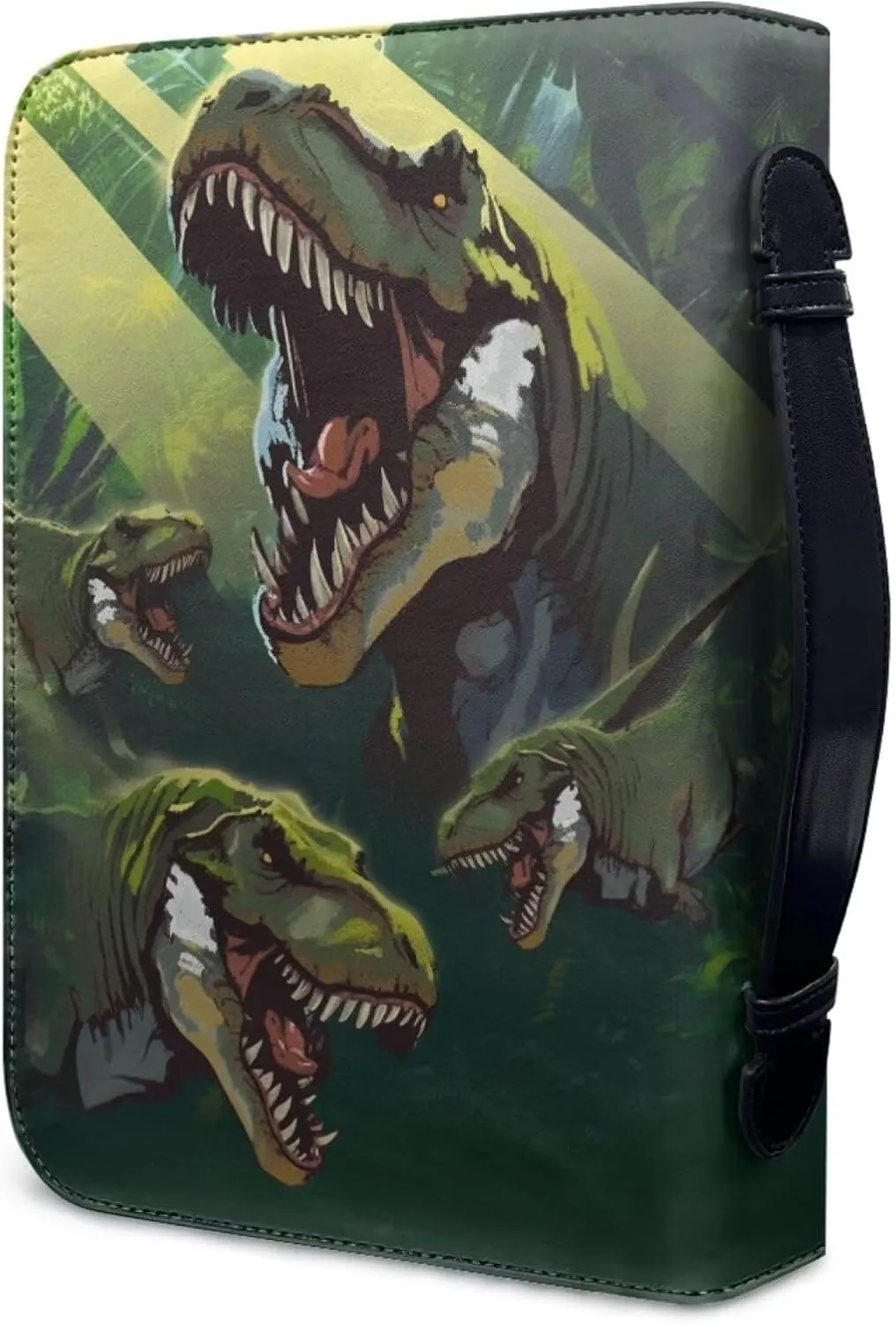 PU Leather Bible Case Carrier Crossbody Bag, Dinosaur Pattern, M