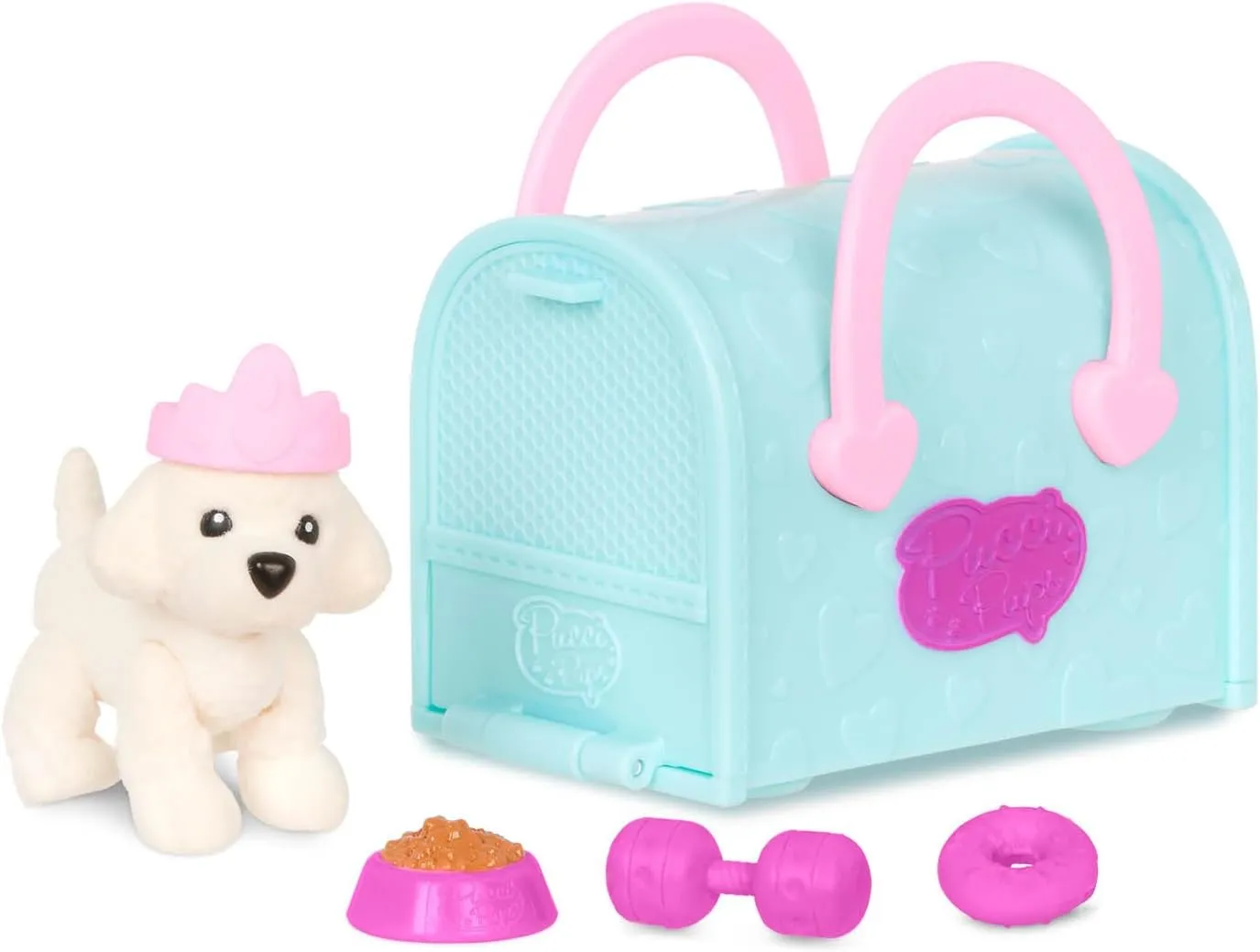 Pucci Pups - Collectible Puppy Set – 6 Toy Dogs Including Poodle – Carrier Purse – Food Bowls & Accessories – Toys for Kids 3 