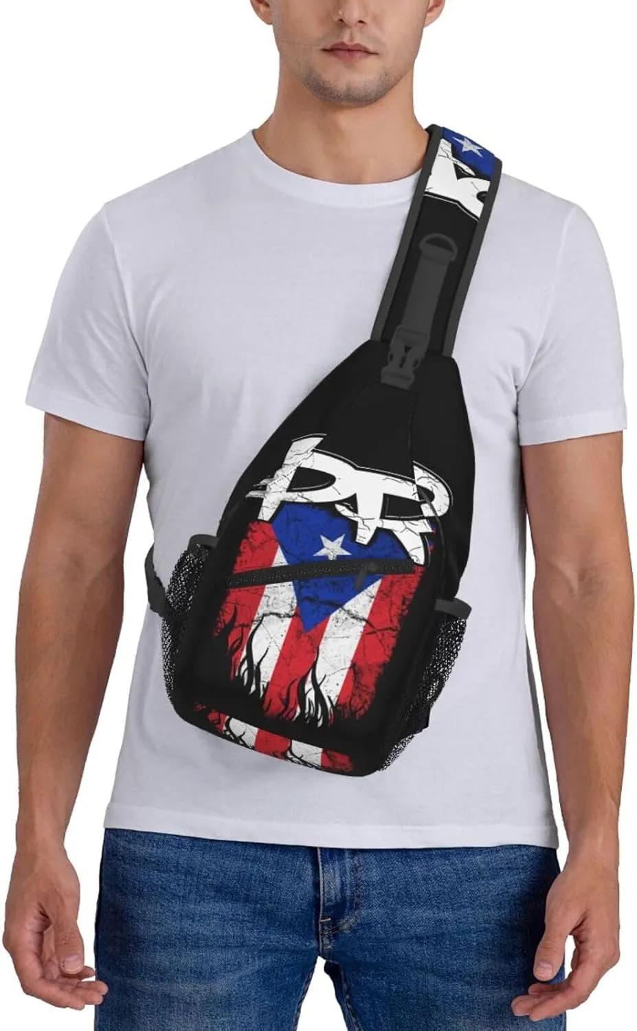 Puerto Rico Flag Sling Backpack for Women Men, Chest Bag Daypack Crossbody for Travel Sport Running Hiking