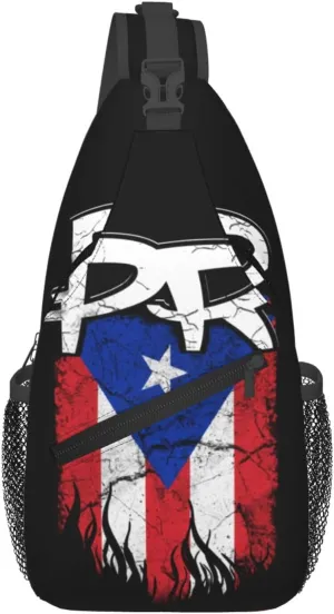 Puerto Rico Flag Sling Backpack for Women Men, Chest Bag Daypack Crossbody for Travel Sport Running Hiking