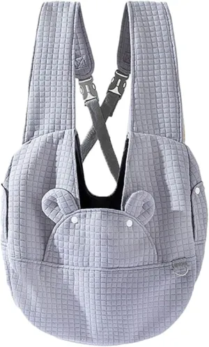 Puppy Chest Carrier，Simple Bear Shape Crossbody Chest Pet Carrier Backpack Portable Adjustable for Small Dogs Cats Outdoor Travel Comfort Breathable Puppy Cat Bag (Grey)