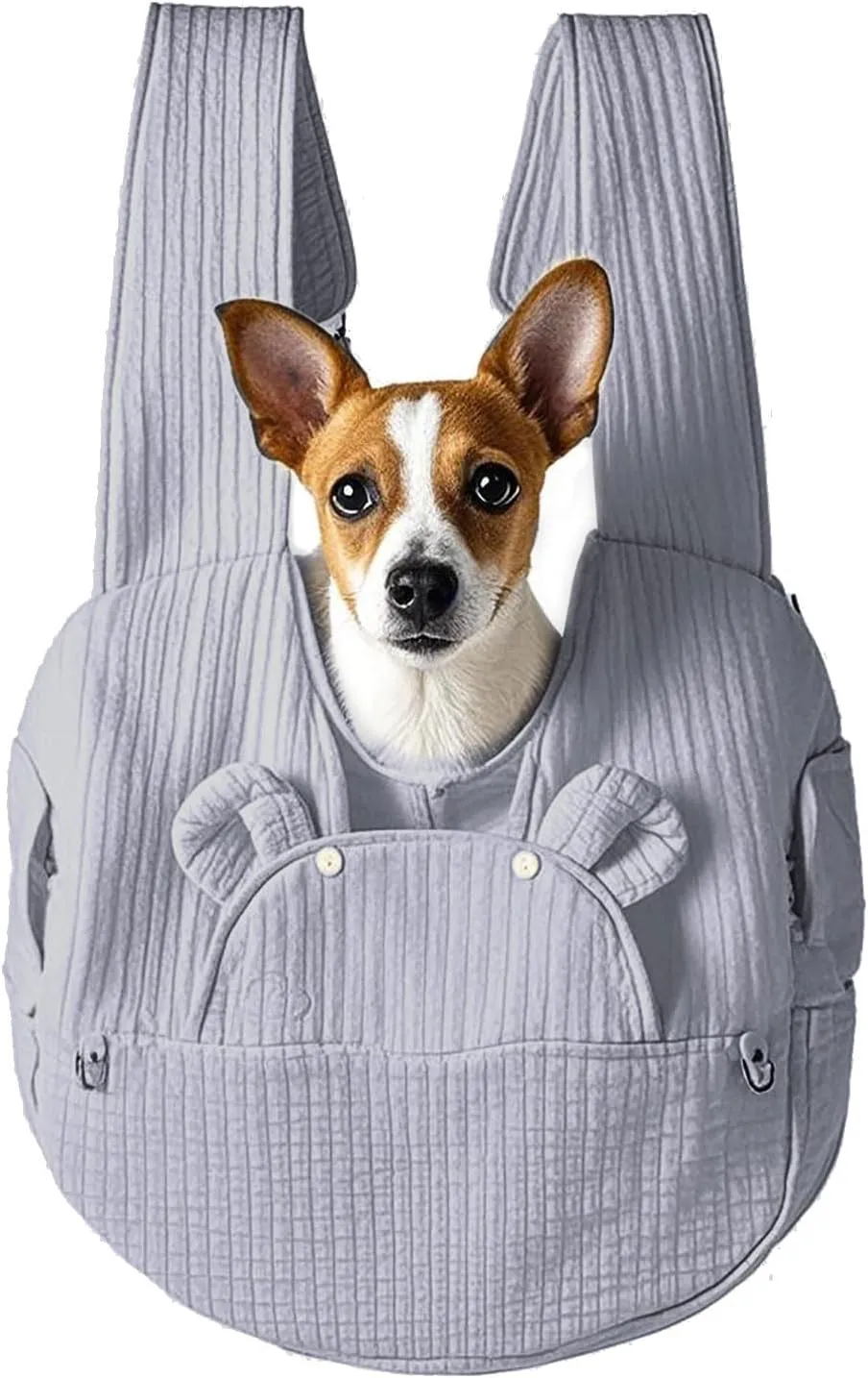 Puppy Chest Carrier，Simple Bear Shape Crossbody Chest Pet Carrier Backpack Portable Adjustable for Small Dogs Cats Outdoor Travel Comfort Breathable Puppy Cat Bag (Grey)