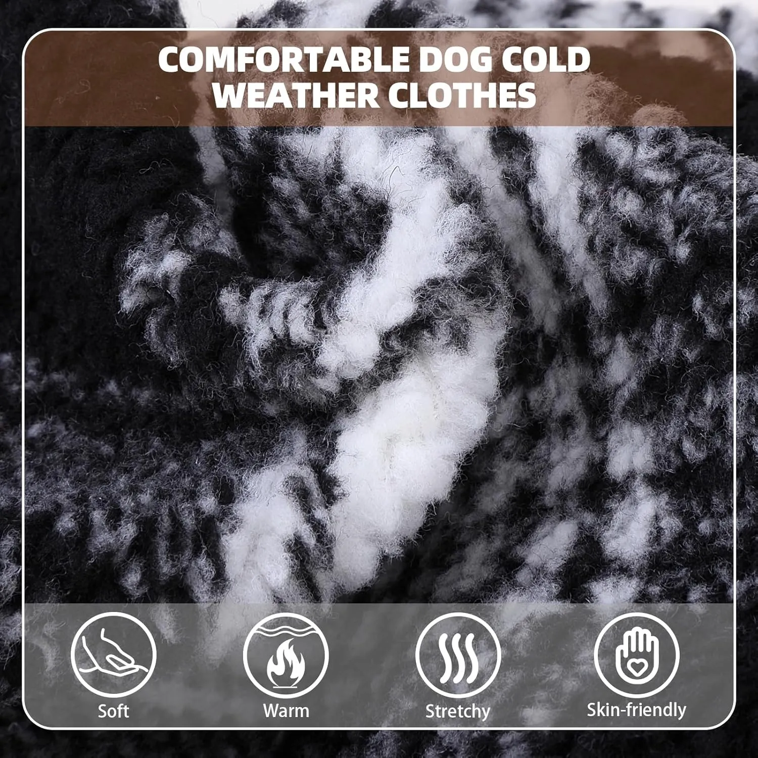 PUPTECK Dog Hoodie Puppy Sweatshirt Warm Dog Sweater Winter Clothes Cold Weather Coats for Small Medium Large Dogs, Black, M