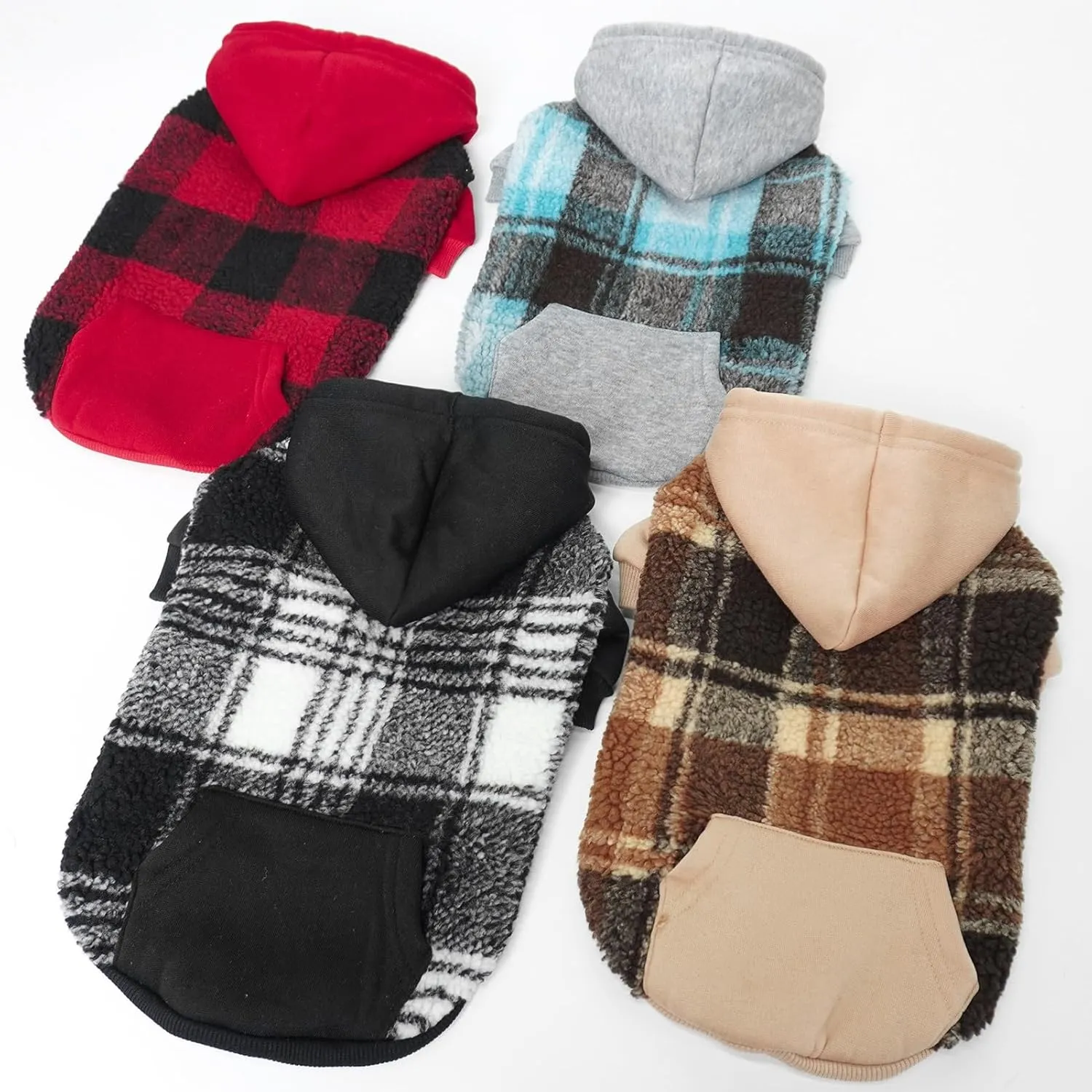 PUPTECK Dog Hoodie Puppy Sweatshirt Warm Dog Sweater Winter Clothes Cold Weather Coats for Small Medium Large Dogs, Black, M