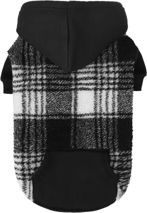 PUPTECK Dog Hoodie Puppy Sweatshirt Warm Dog Sweater Winter Clothes Cold Weather Coats for Small Medium Large Dogs, Black, M
