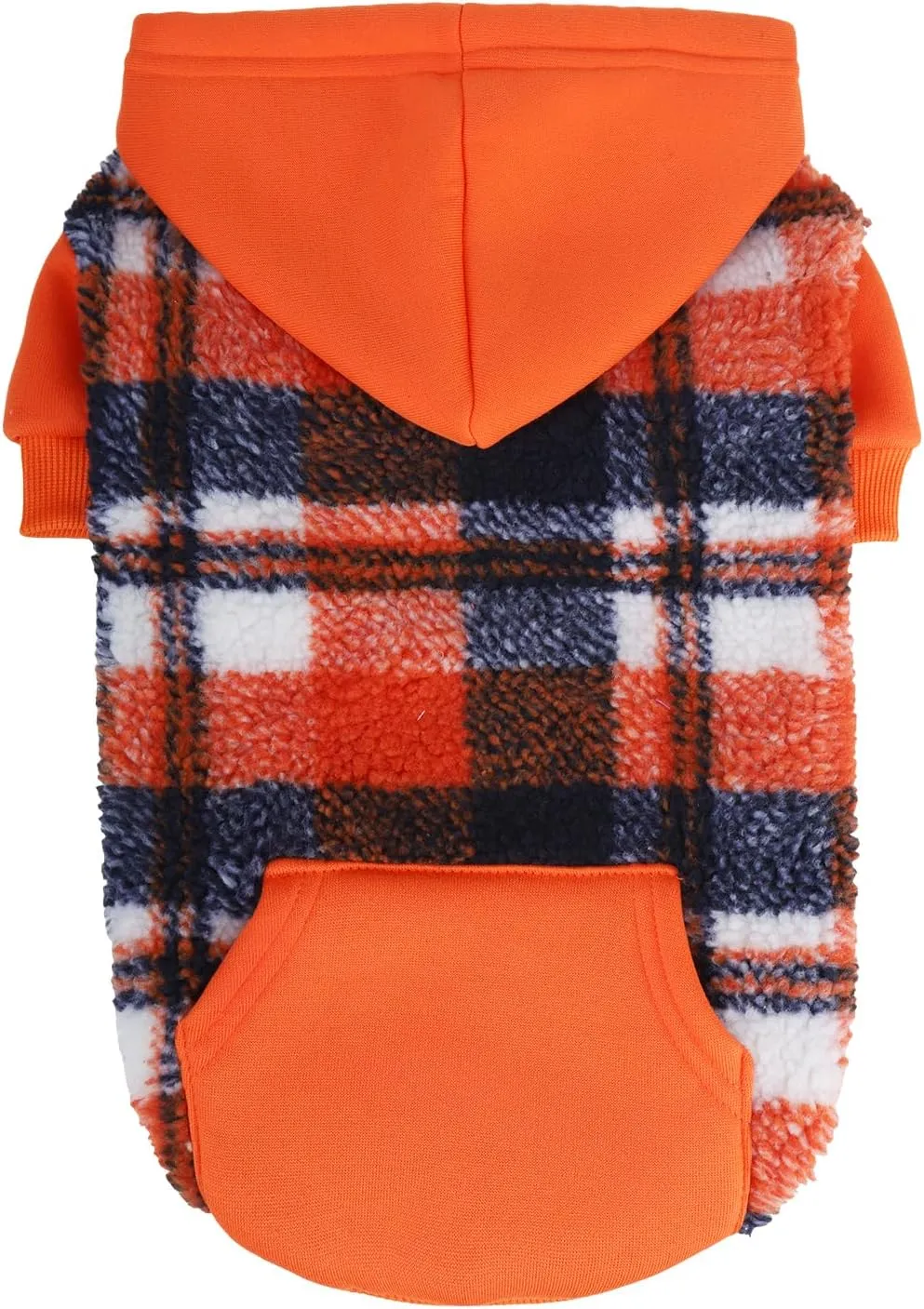 PUPTECK Dog Hoodie Puppy Sweatshirt Warm Dog Sweater Winter Clothes Cold Weather Coats for Small Medium Large Dogs, Orange, M