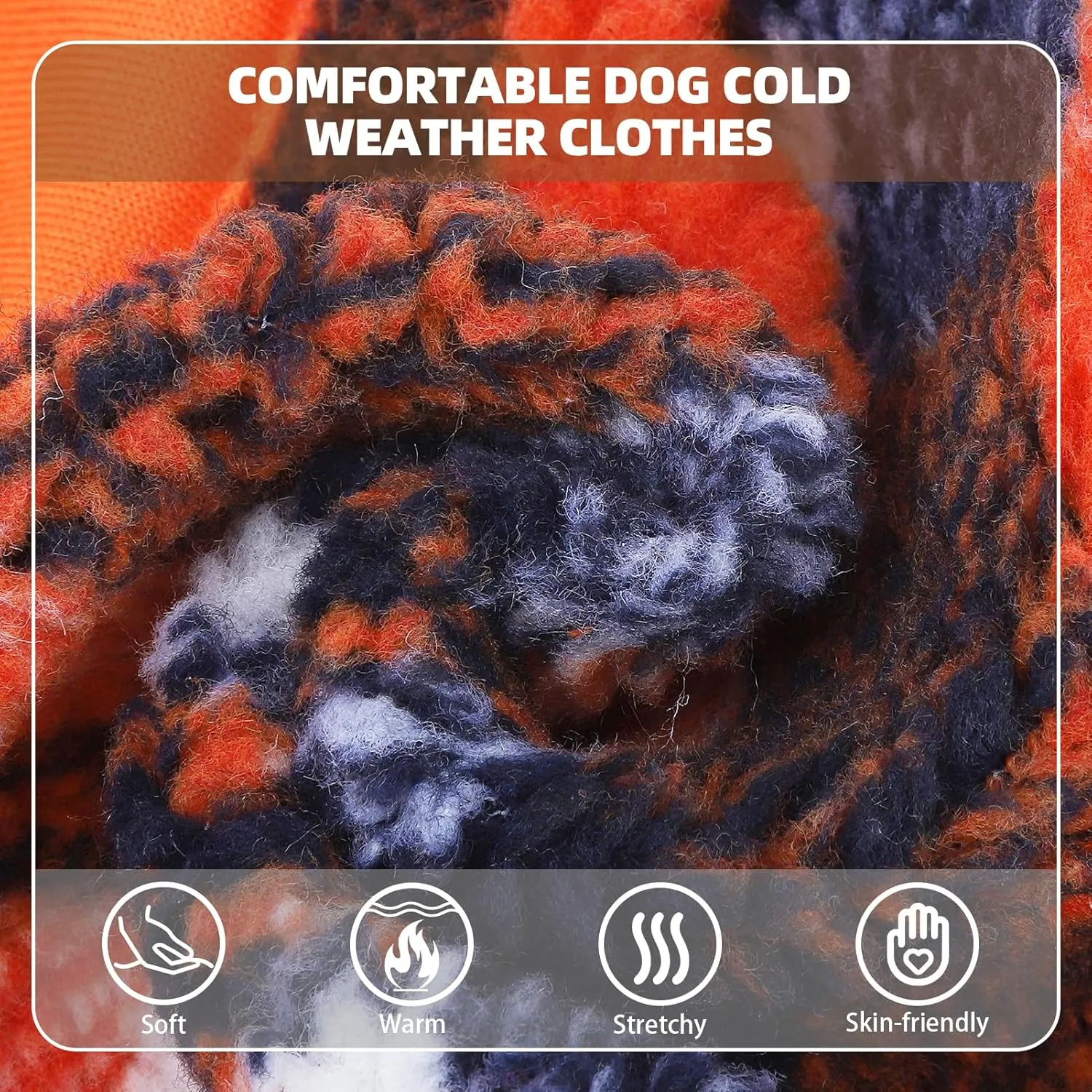 PUPTECK Dog Hoodie Puppy Sweatshirt Warm Dog Sweater Winter Clothes Cold Weather Coats for Small Medium Large Dogs, Orange, M