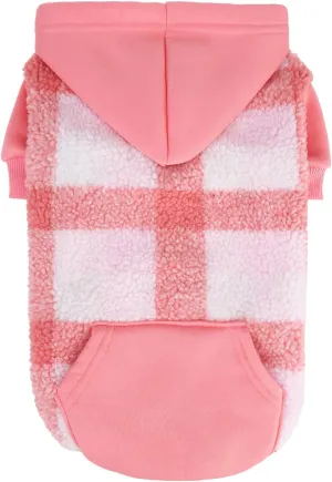 PUPTECK Dog Hoodie Puppy Sweatshirt Warm Dog Sweater Winter Clothes Cold Weather Coats for Small Medium Large Dogs, Pink, M