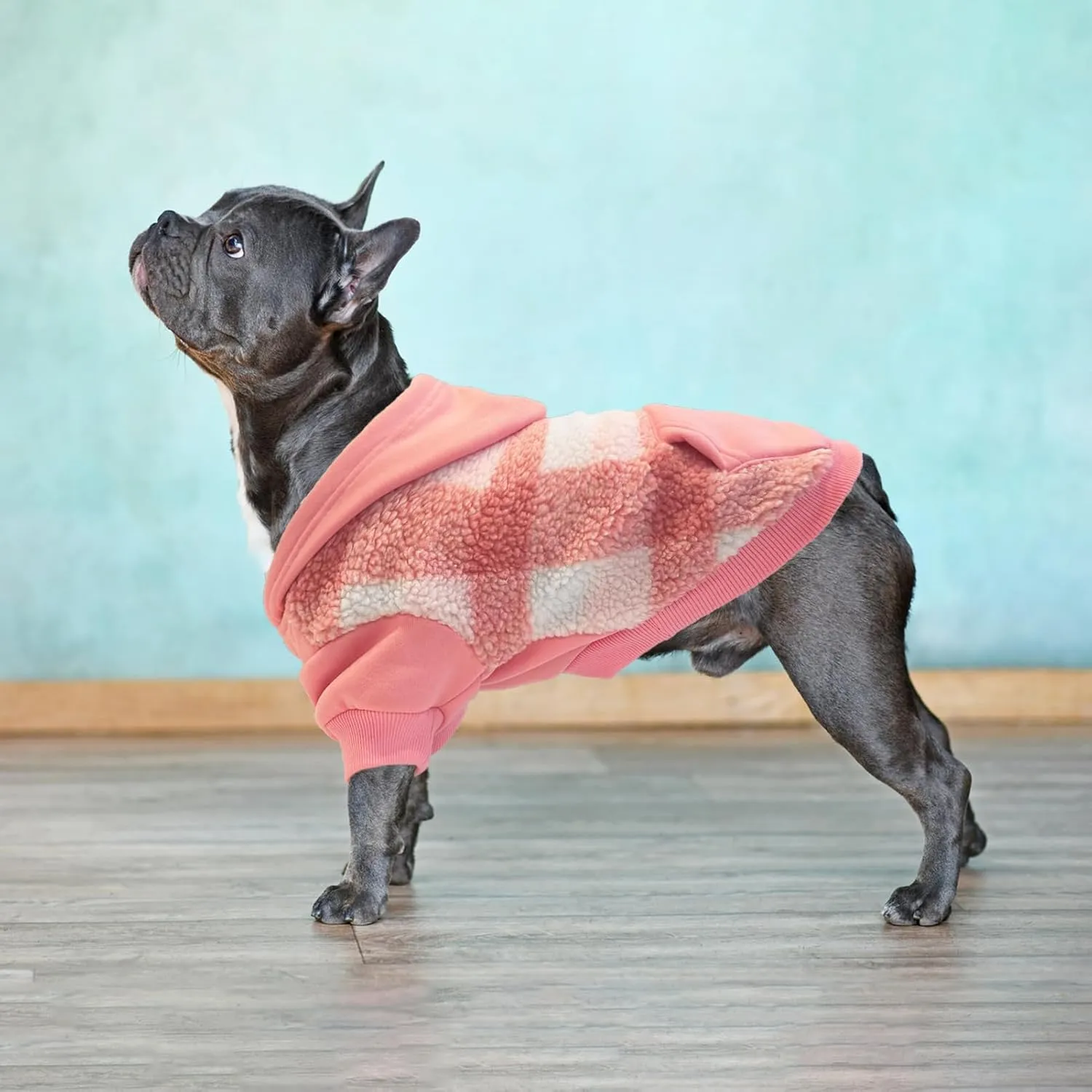 PUPTECK Dog Hoodie Puppy Sweatshirt Warm Dog Sweater Winter Clothes Cold Weather Coats for Small Medium Large Dogs, Pink, M