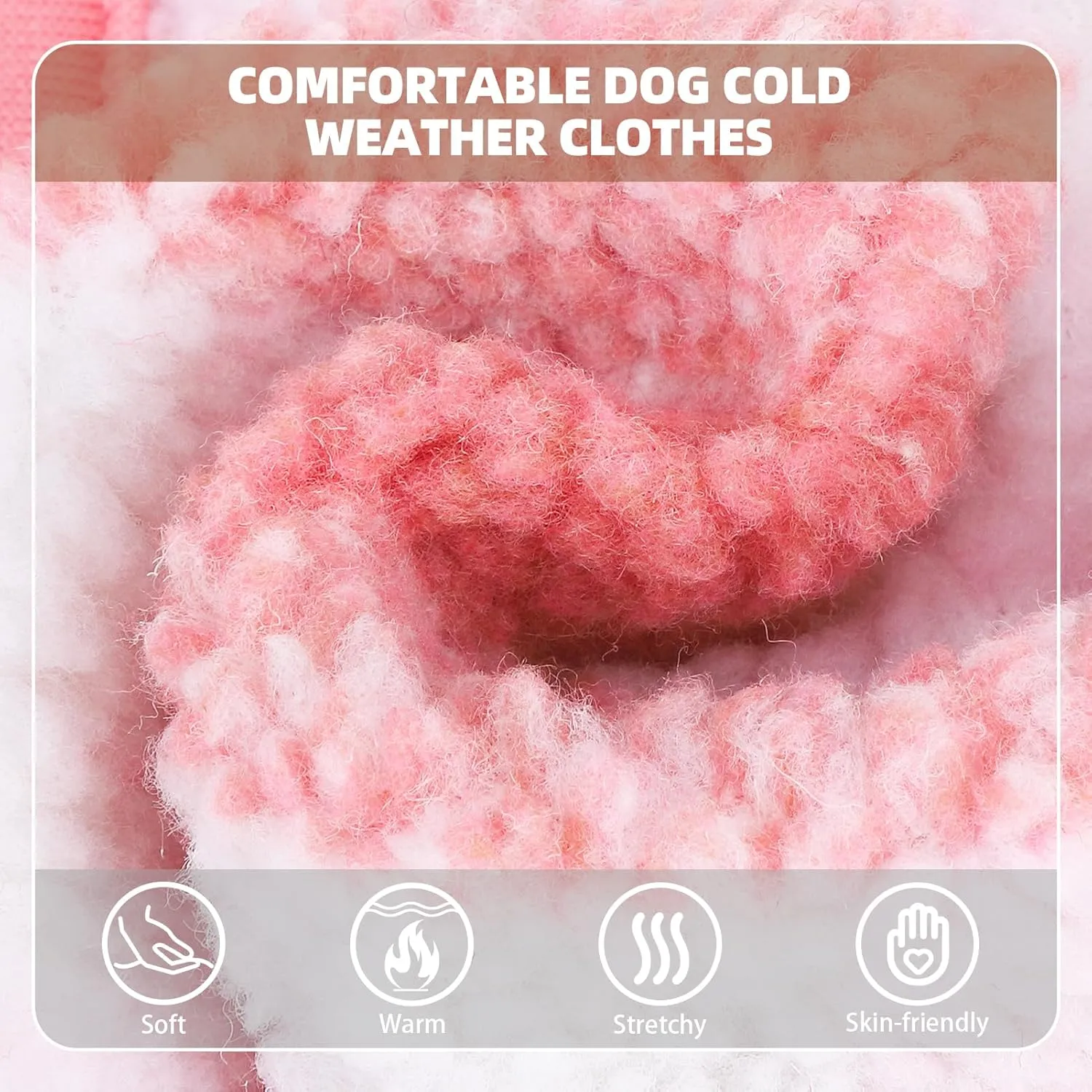 PUPTECK Dog Hoodie Puppy Sweatshirt Warm Dog Sweater Winter Clothes Cold Weather Coats for Small Medium Large Dogs, Pink, M