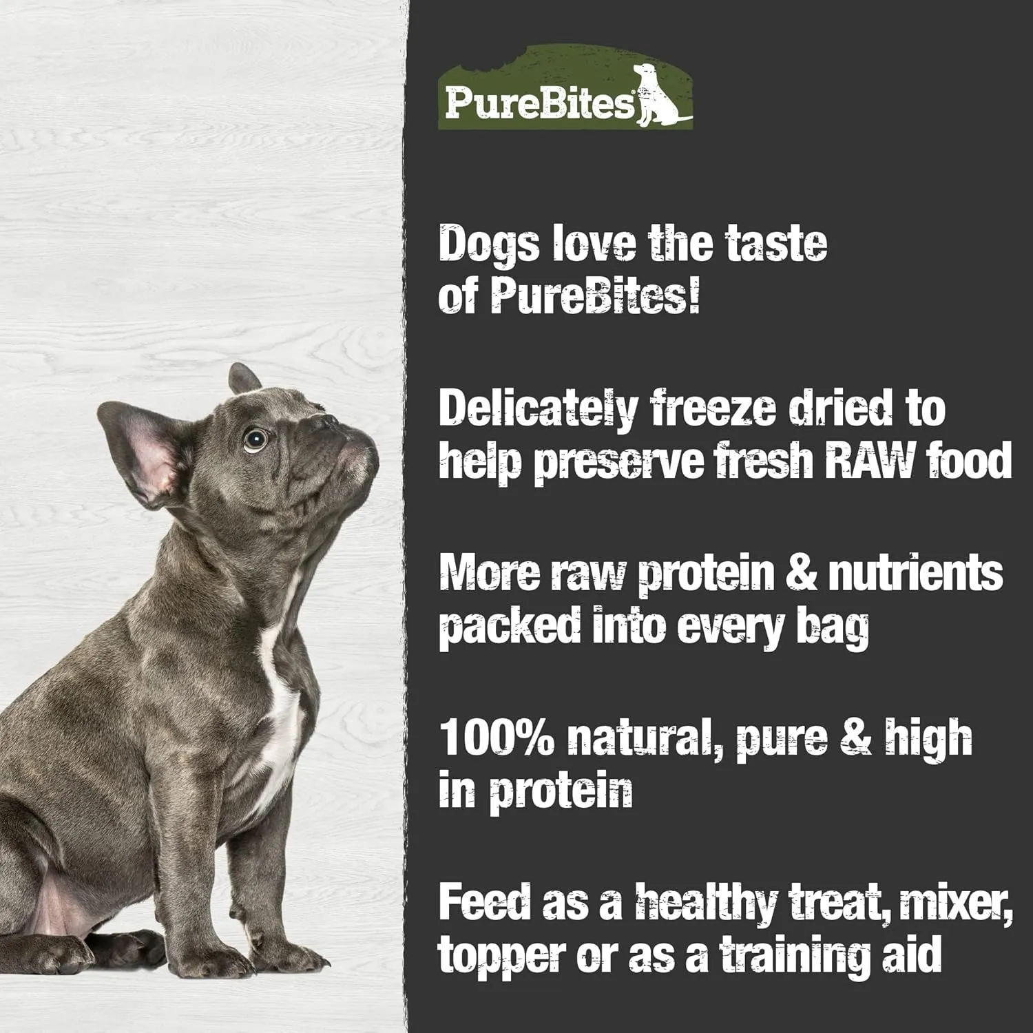 PureBites Beef Freeze Dried Dog Treats, 1 Ingredient, Made in USA, 16.6oz