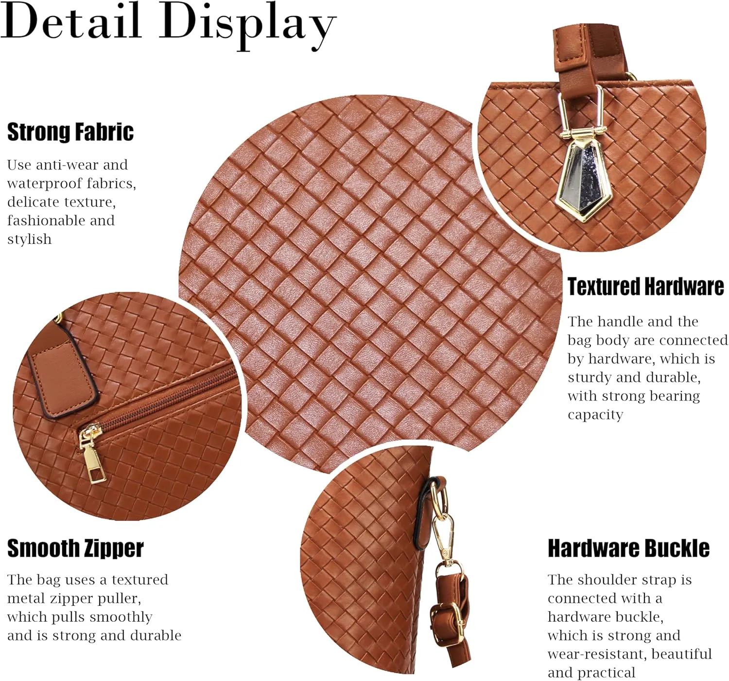 Purses and Handbags for Women Synthetic Leather Tote Crossbody Bags Satchel Purses Set 6pcs