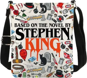 PWHAOO Book Inspired Gift Reading Enthusiasts Crossbody Bag Book Fan Travel Bag Horror Bookish Gift