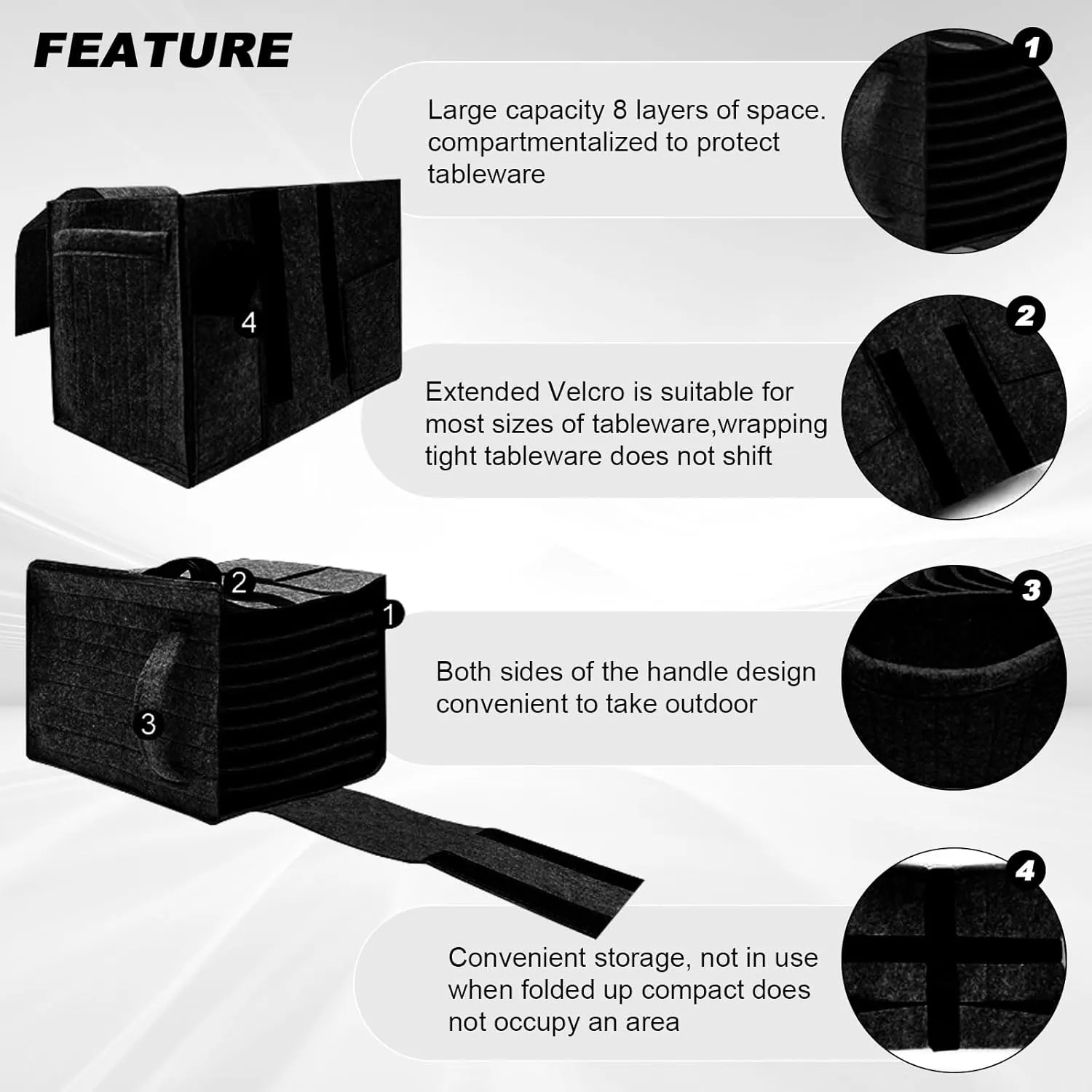 Qivine Caravan Plate Holder, Motorhome Kitchen Cupboard Storage for 8 Plates Camping Dinnerware Storage Camping Plate Holder for Campervan Boat Cupboard (Black)