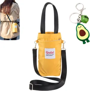 Qudai Water Bottle Pouch with Strap, Outdoor Multifunctional Bag, Qudai Bottle Bags, Large Size Crossbody Portable Multifunctional Bag (Yellow)