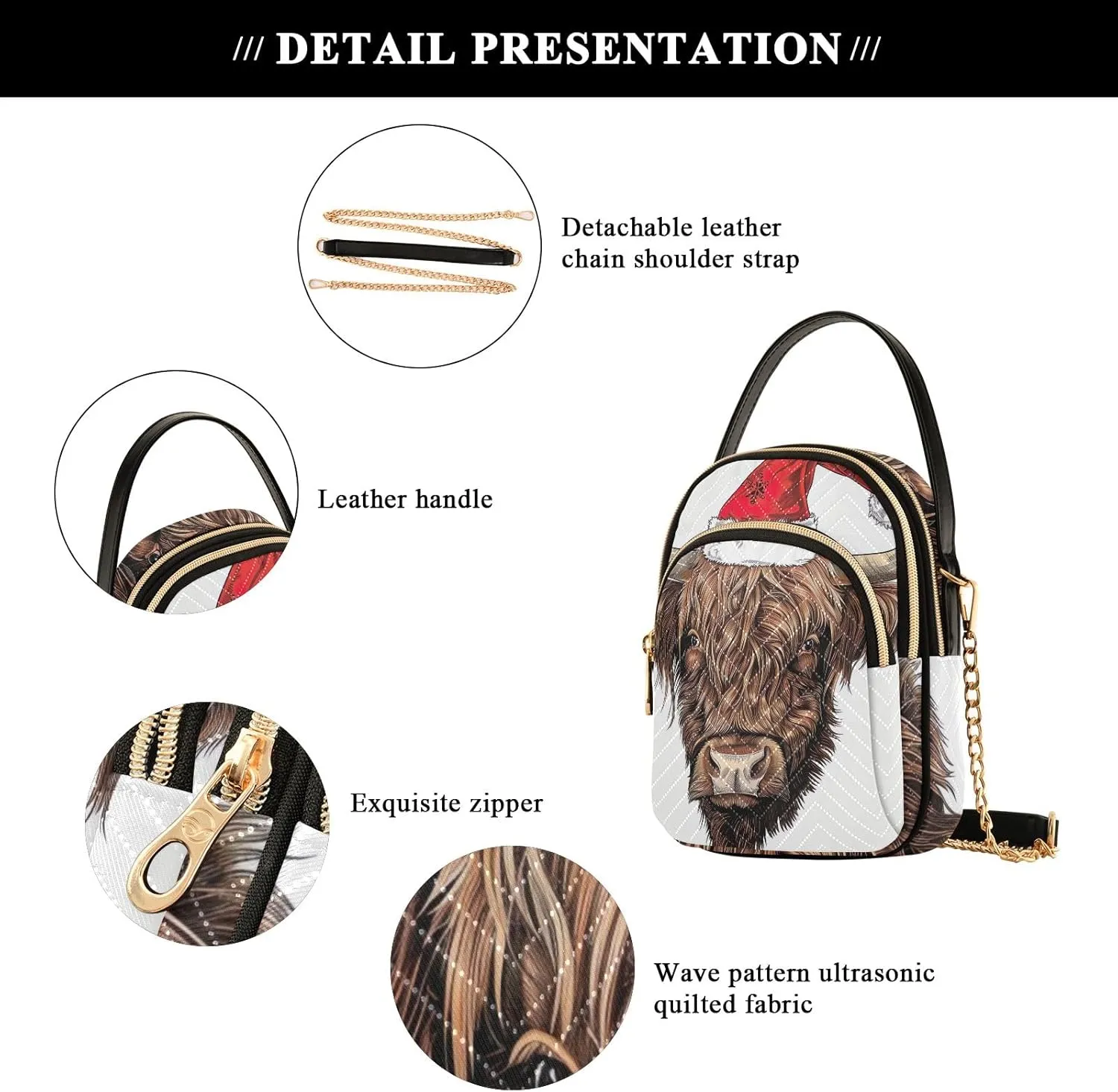 Quilted Crossbody Bag Small Purse with Handle