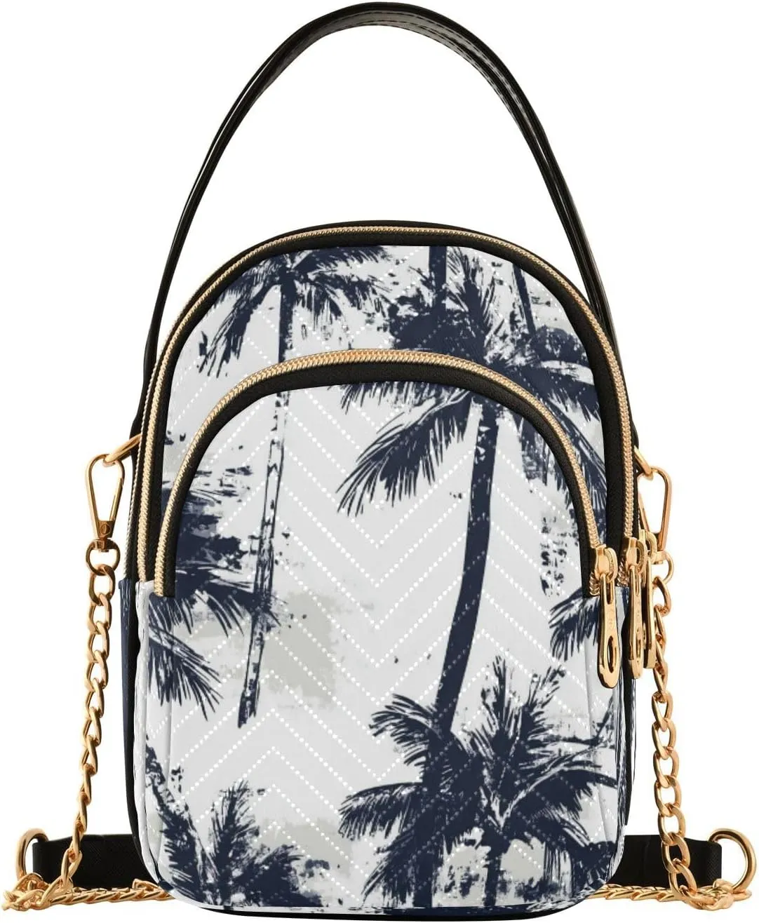 Quilted Crossbody Bags for Women,Ink Coconut Tree02 Women's Crossbody Handbags Small Travel Purses Phone Bag