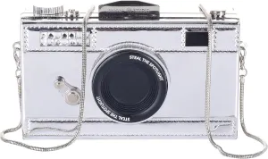 QZUnique Camera Shoulder Bag Snapshot PU Leather Crossbody Bag Vintage Novelty Cute Handbag Purse
