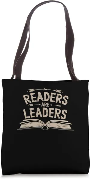 Readers Are Leaders Motivational Literacy Design Tote Bag