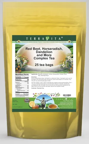 Red Beet, Horseradish, Dandelion and More Complex Tea (25 tea bags, ZIN: 512567) - 3 Pack