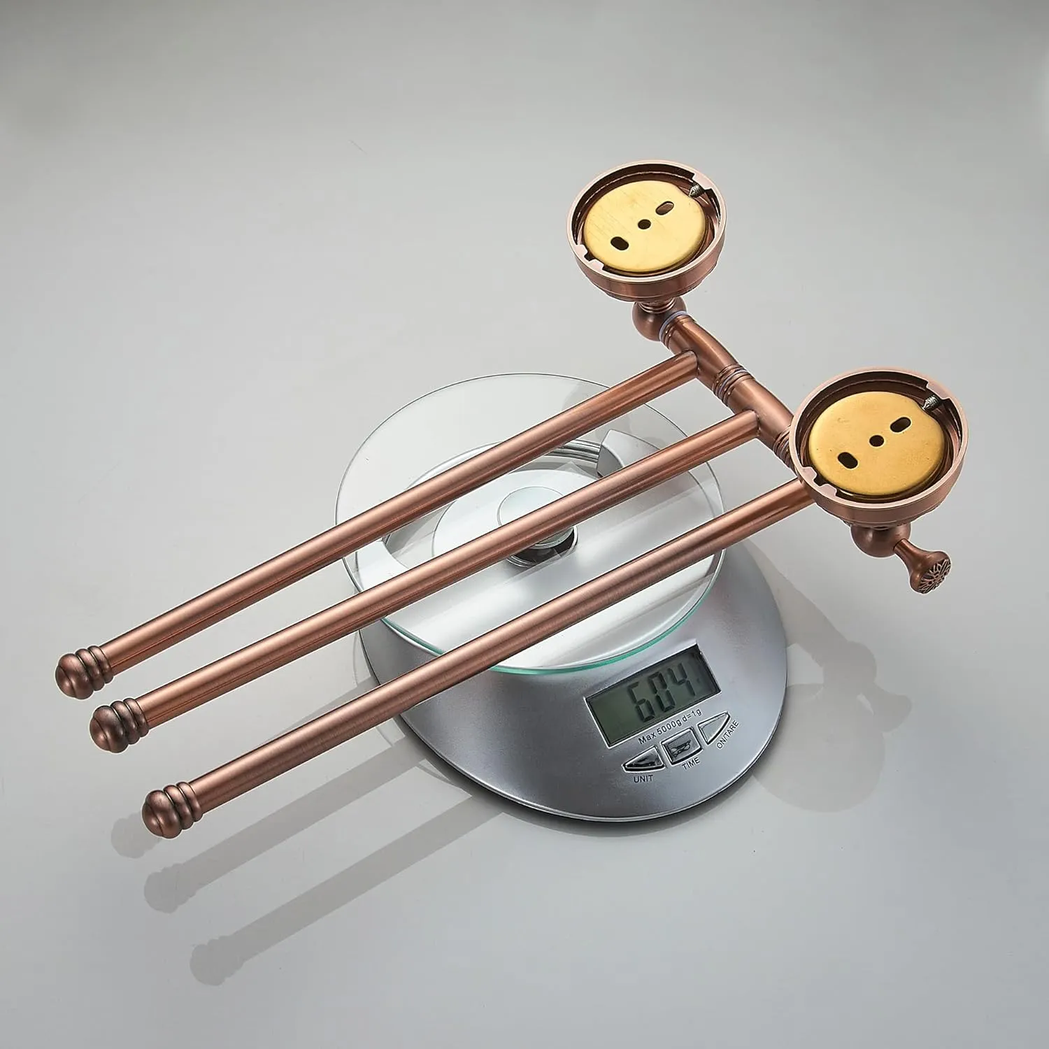Red Copper Bath Folding Towel Holder, Wall Mounted Towel Rack Bathroom Hardware Accessories, Pattern Carving Design